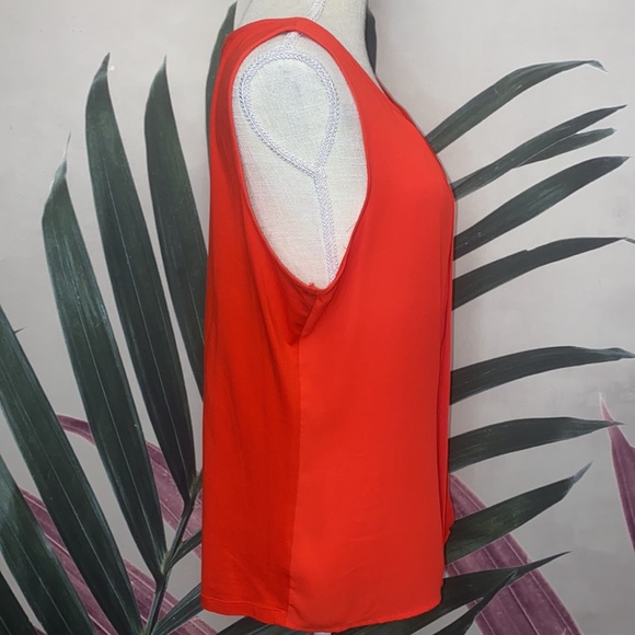 Ann Taylor Pleated Mixed Media Blouse - Picture 4 of 8